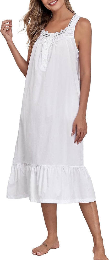 Viakeo 100% Cotton Nightgown for Women