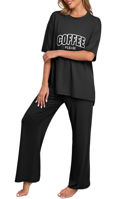 PrinStory Pajamas for Women Soft Pjs Lounge Set S-4XL
