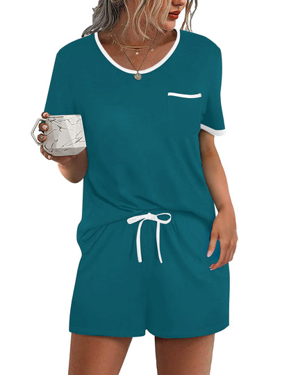 Ekouaer Pajamas for Womens Set 2 Piece Soft Sleepwear, Chest Pocket