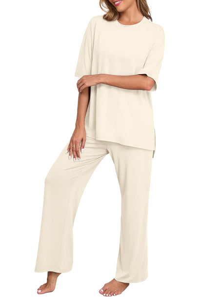 PrinStory Pajamas for Women Soft Pjs Lounge Set S-4XL