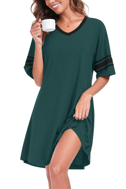REGAI Women's Nightgowns Short Sleeve Soft Sleepshirt
