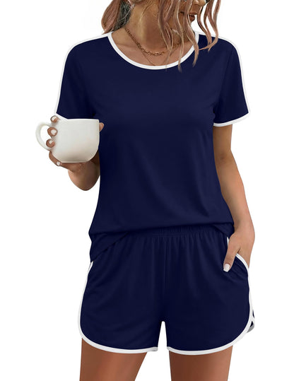 Ekouaer Womens Pajama Sets 2 Piece Soft Sleepwear Summer Lounge Sets S-XXL