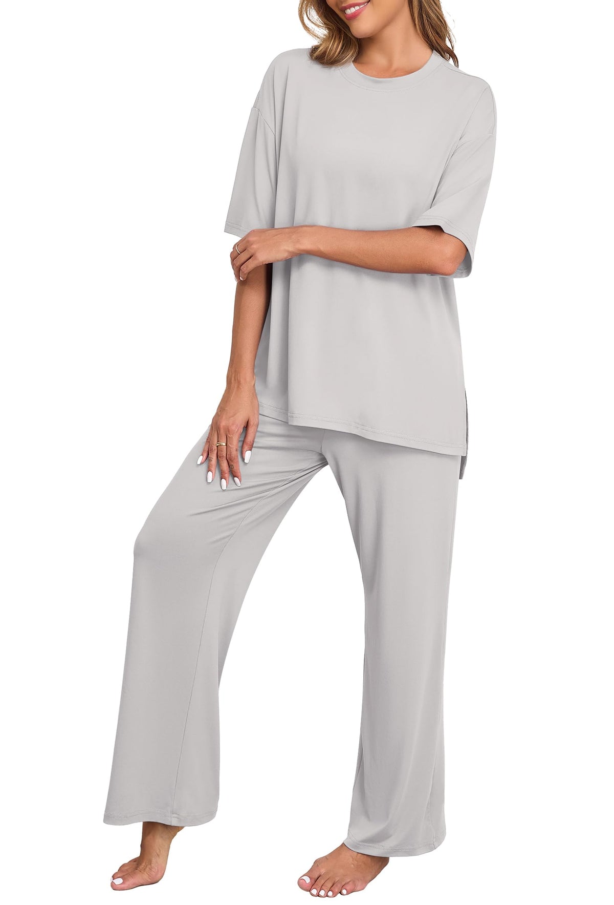 PrinStory Pajamas for Women Soft Pjs Lounge Set S-4XL
