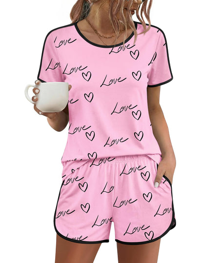 Ekouaer Womens Pajama Sets 2 Piece Soft Sleepwear Summer Lounge Sets S-XXL