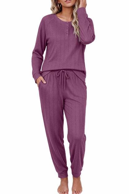 Ekouaer Pajamas Womens 2 Piece Long Sleeve Top and Jogger Pants Lounge Set
