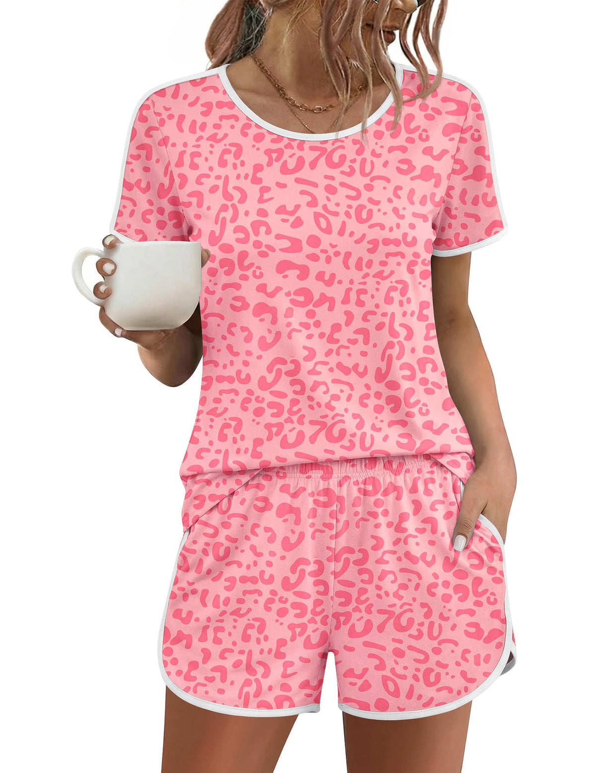 Ekouaer Womens Pajama Sets 2 Piece Soft Sleepwear Summer Lounge Sets S-XXL