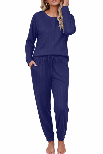 Ekouaer Pajamas Womens 2 Piece Long Sleeve Top and Jogger Pants Lounge Set