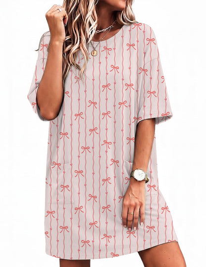 Ekouaer Womens Nightgown with Pockets Short Sleeve Sleep Shirts