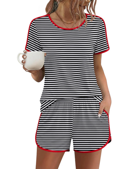 Ekouaer Womens Pajama Sets 2 Piece Soft Sleepwear Summer Lounge Sets S-XXL