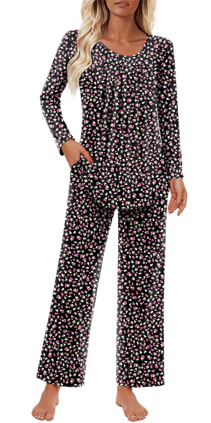 Findsweet Pajama Sets Women 2 Piece Long Sleeve Lounge Pj Sets Fall Outfits