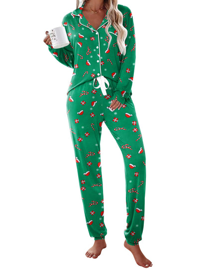 Ekouaer Pajamas Set Long Sleeve Sleepwear Womens Button Down Soft Pjs