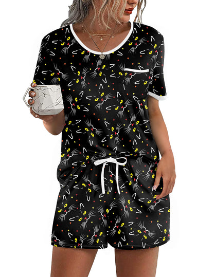 Ekouaer Pajamas for Womens Set 2 Piece Soft Sleepwear, Chest Pocket