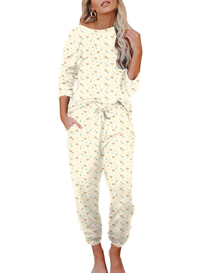 Ekouaer Womens Pajamas Set Long Sleeve Loungewear Soft Joggers with Pockets