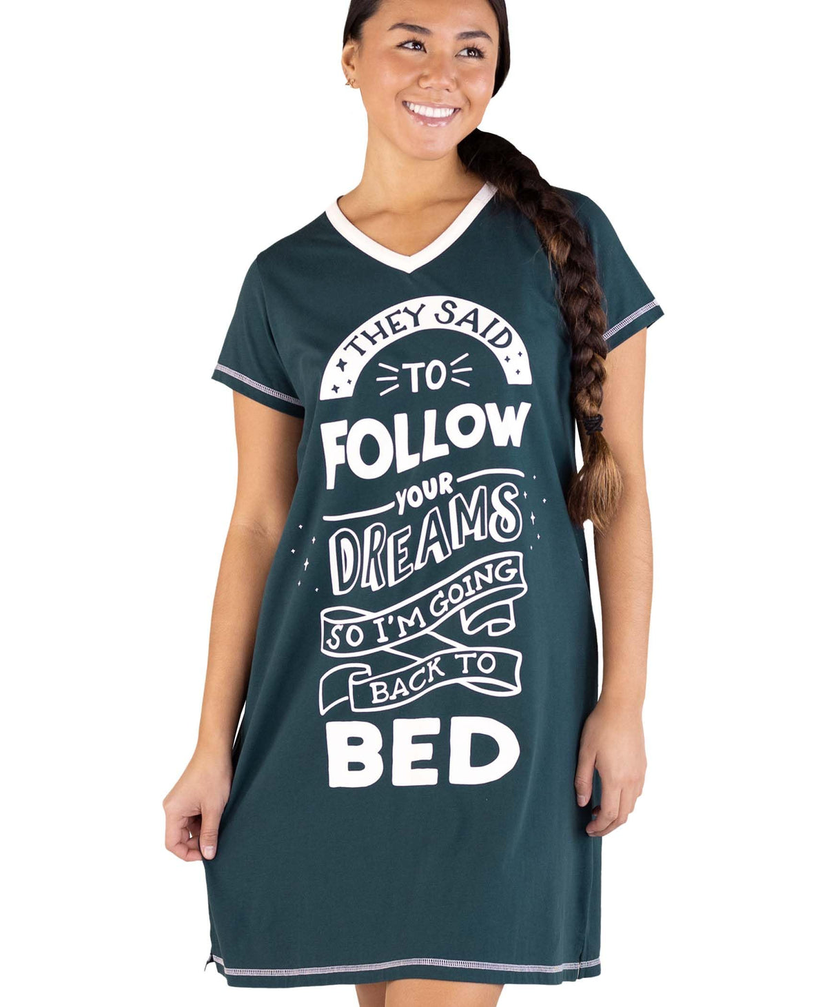Lazy One Women's Novelty Cotton Nightgown, Cute V-neck Womens Sleep Shirts