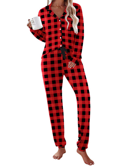 Ekouaer Pajamas Set Long Sleeve Sleepwear Womens Button Down Soft Pjs