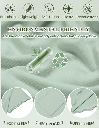 Ekouaer Bamboo Viscose Sleep Shirts for Women Short Sleeve Nightgowns