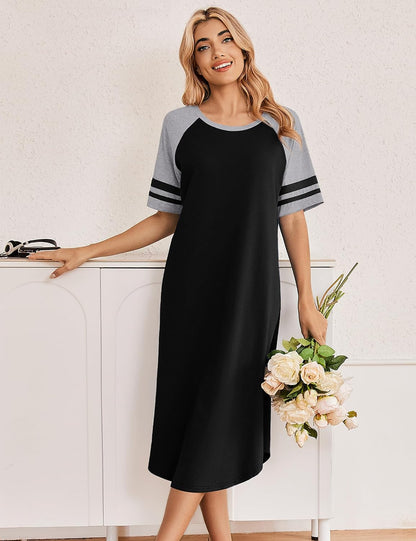 Ekouaer Nightgowns for Women Cotton Long Night Gowns Plus Size Moo Moos