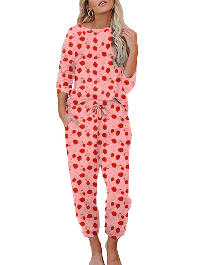 Ekouaer Womens Pajamas Set Long Sleeve Loungewear Soft Joggers with Pockets