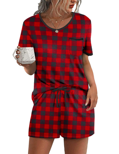 Ekouaer Pajamas for Womens Set 2 Piece Soft Sleepwear, Chest Pocket