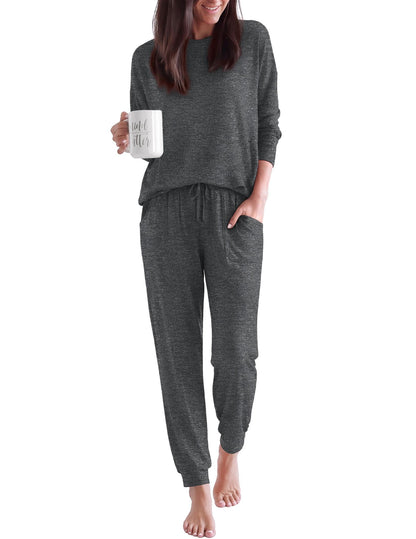 Ekouaer Pajamas for Women Set 2 Piece Long Sleeve Pjs Casual Lounge Sets