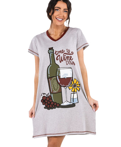 Lazy One Women's Novelty Cotton Nightgown, Cute V-neck Womens Sleep Shirts