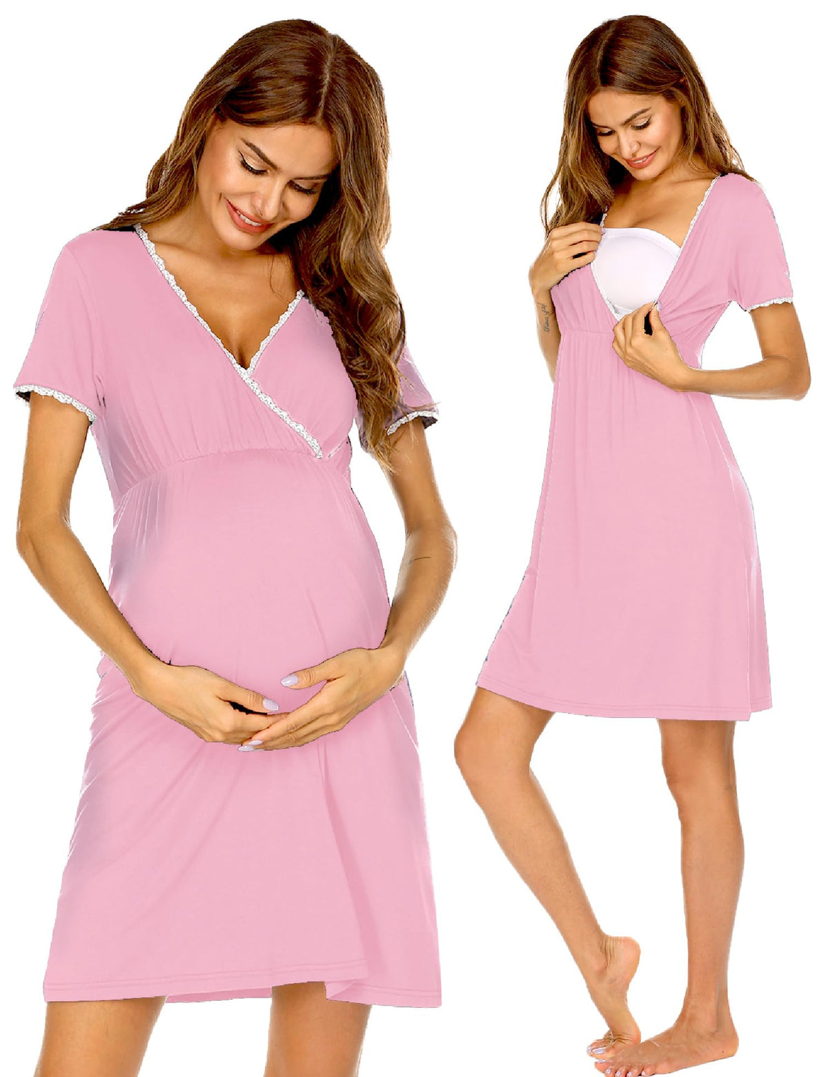 Ekouaer Nursing Nightgown Labor and Delivery Gown Dress Maternity Pajamas