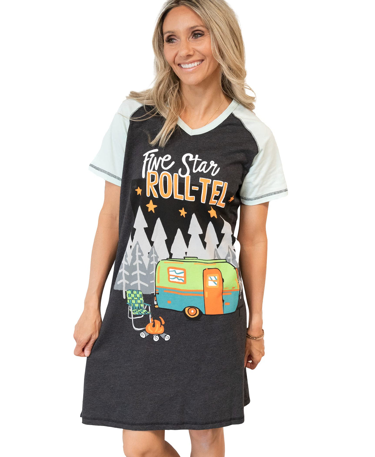 Lazy One Women's Novelty Cotton Nightgown, Cute V-neck Womens Sleep Shirts