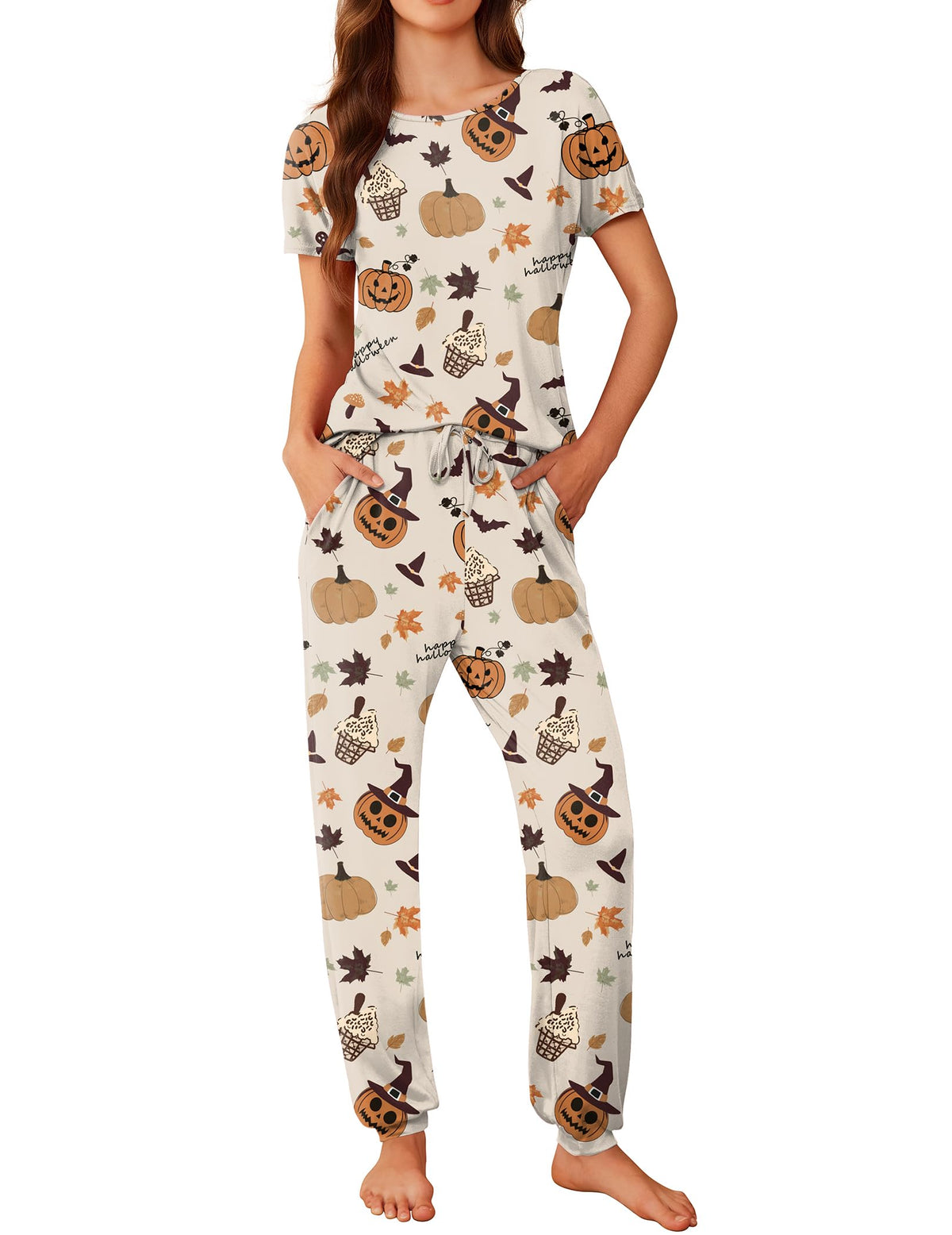 Ekouaer Pajamas for Womens Set Soft 2 Piece Loungewear with Jogger Pants