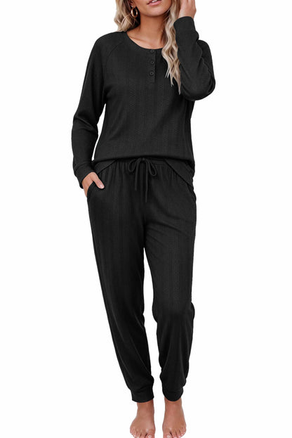 Ekouaer Pajamas Womens 2 Piece Long Sleeve Top and Jogger Pants Lounge Set