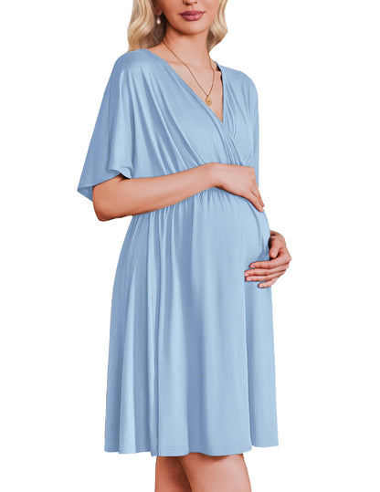 Ekouaer Labor and Delivery Gown Nursing Nightgown Birthing Pajamas Dress