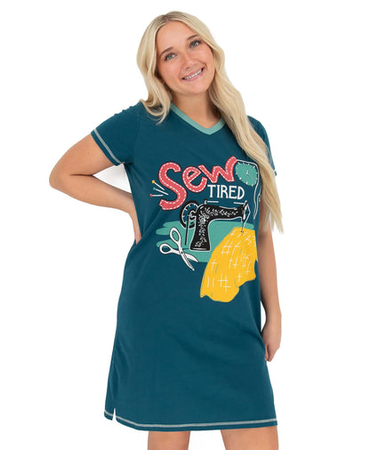 Lazy One Women's Novelty Cotton Nightgown, Cute V-neck Womens Sleep Shirts