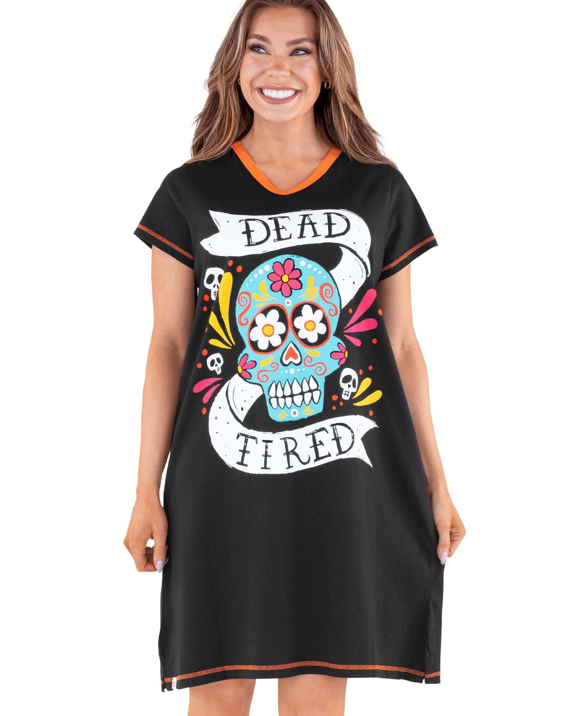 Lazy One Women's Novelty Cotton Nightgown, Cute V-neck Womens Sleep Shirts