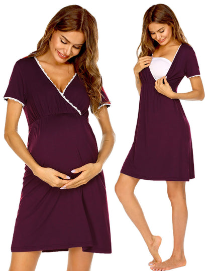 Ekouaer Nursing Nightgown Labor and Delivery Gown Dress Maternity Pajamas
