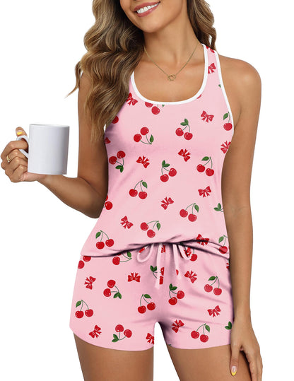 Ekouaer Womens Tank Top Pajama Set Sleeveless Sleepwear Cami and Shorts Pjs