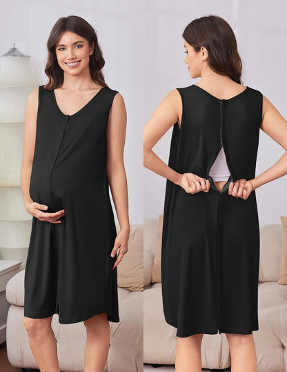 Ekouaer Labor and Delivery Gown and Robe Set for Hospital Nursing Nightgown