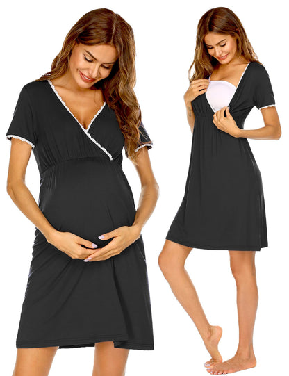 Ekouaer Nursing Nightgown Labor and Delivery Gown Dress Maternity Pajamas