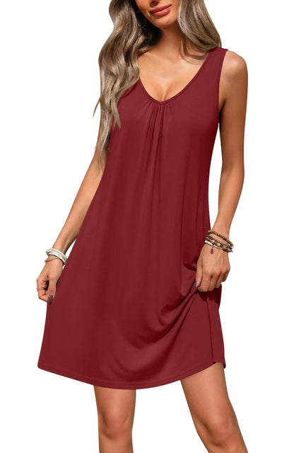 Ekouaer Nightgowns for Women Bamboo Viscose Night Gown Sleeveless Sleepwear