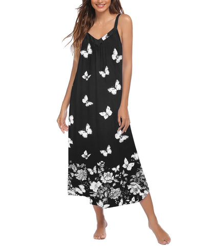 Ekouaer Womens Sleeveless Nightgown Slip Sleep Dress Full Length Loungewear