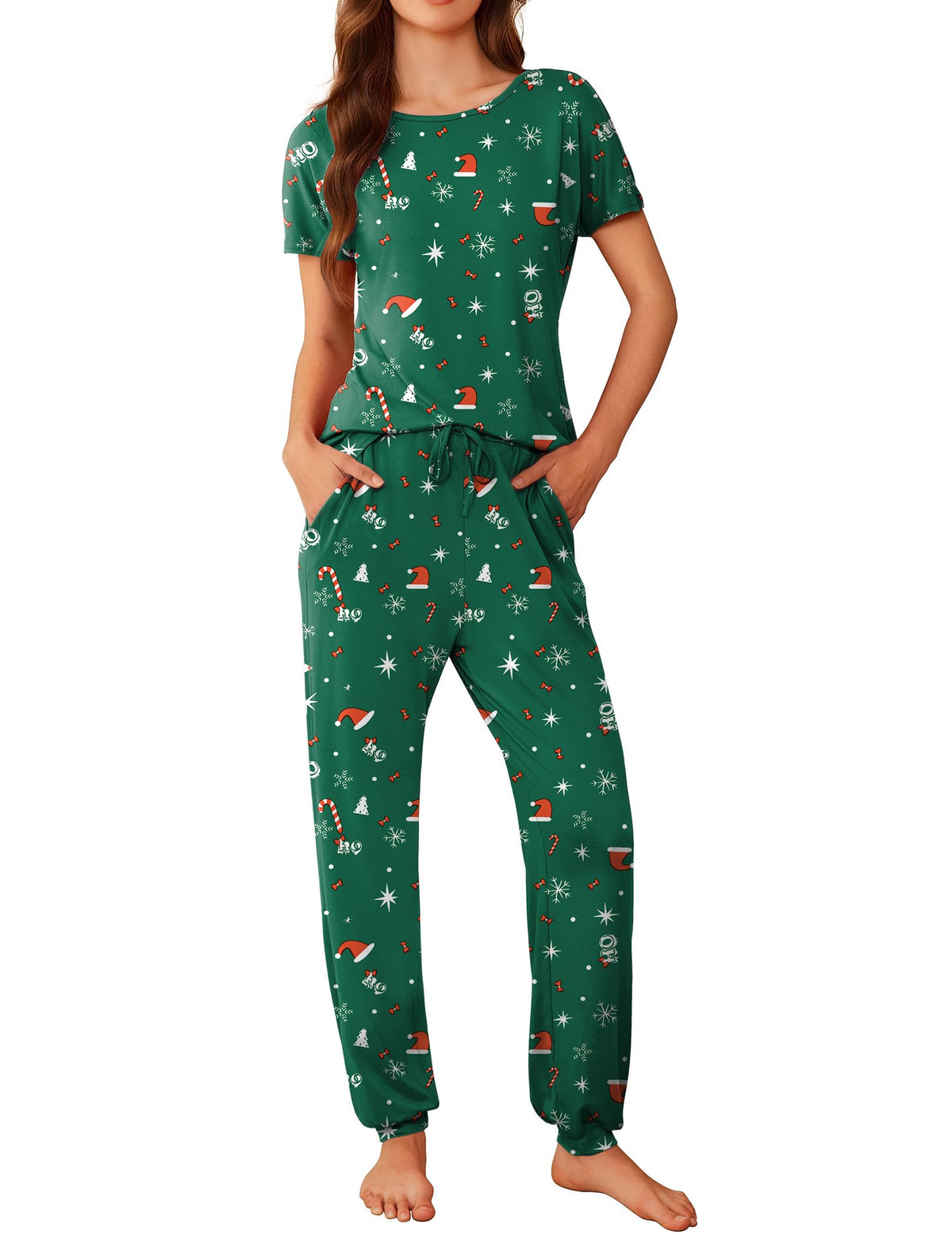 Ekouaer Pajamas for Womens Set Soft 2 Piece Loungewear with Jogger Pants
