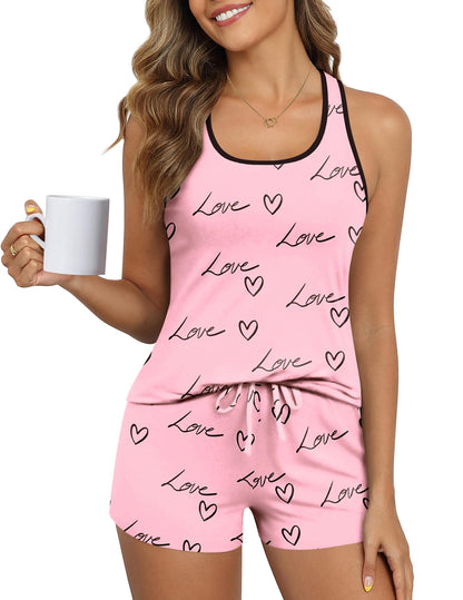 Ekouaer Womens Tank Top Pajama Set Sleeveless Sleepwear Cami and Shorts Pjs