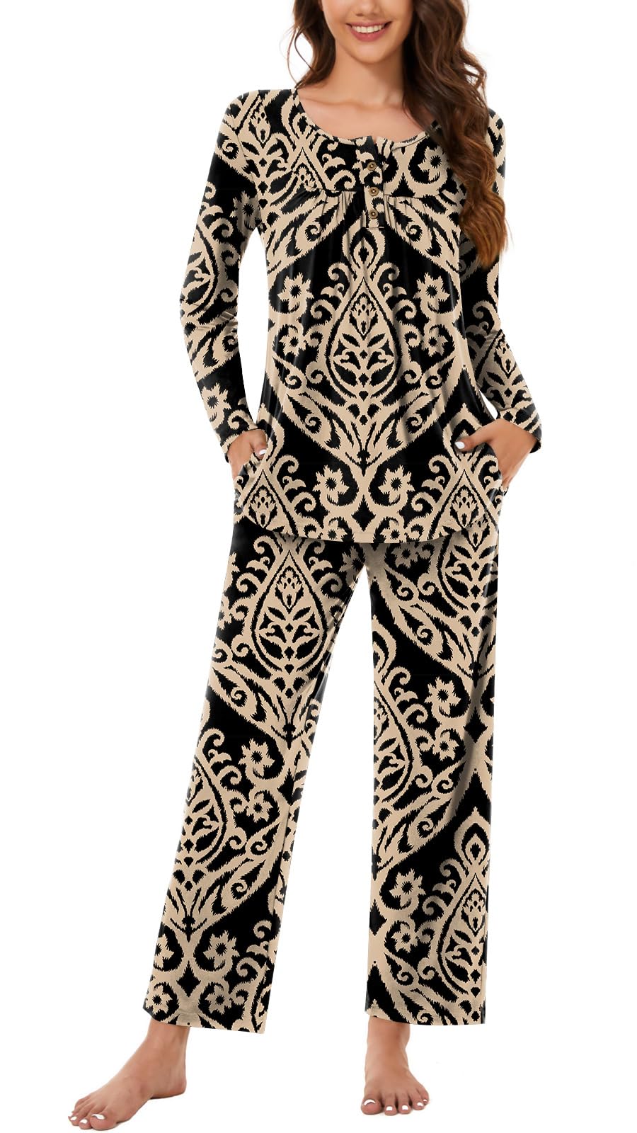 Bestbee Women's Pajama Sets 2 Piece Fall Lounge Outfits Ladies Pj Sets
