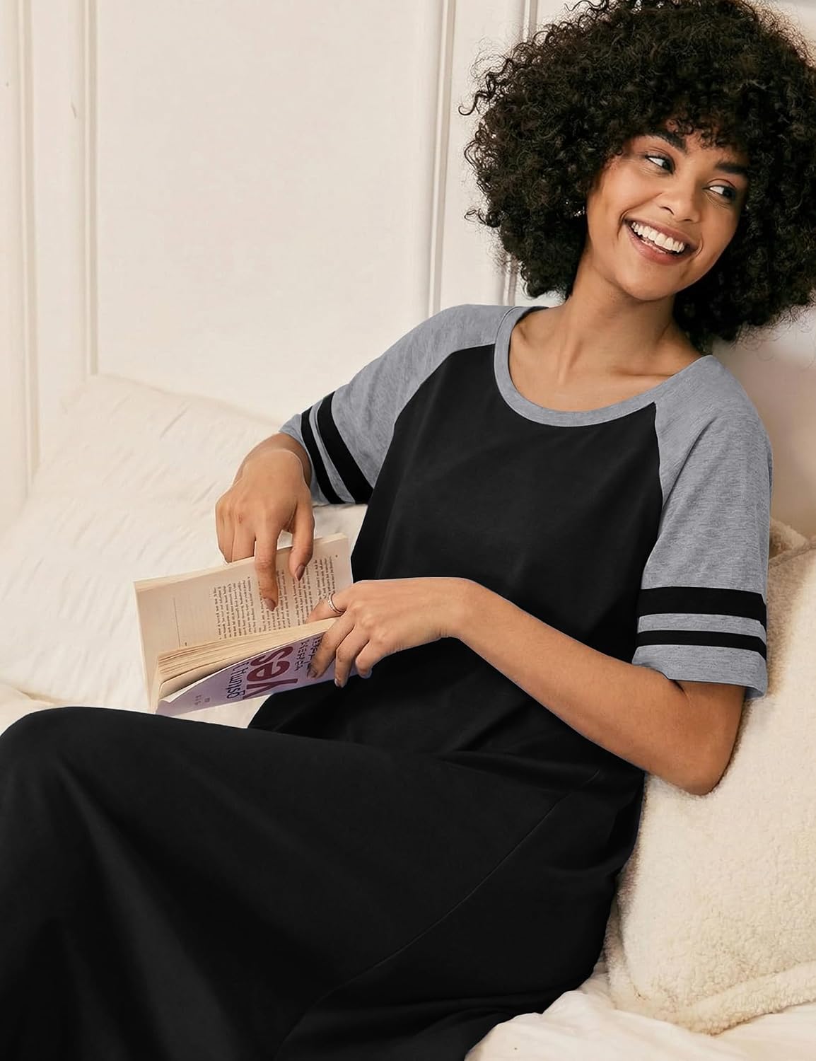Ekouaer Nightgowns for Women Cotton Long Night Gowns Plus Size Moo Moos