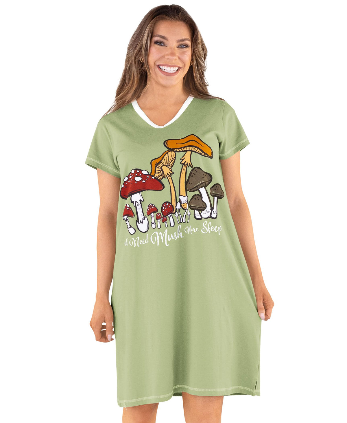 Lazy One Women's Novelty Cotton Nightgown, Cute V-neck Womens Sleep Shirts