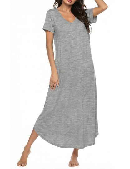 Ekouaer Long Nightgowns for Women Bamboo Viscose Short Sleeve Sleepshirt