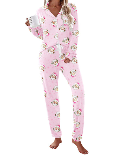 Ekouaer Pajamas Set Long Sleeve Sleepwear Womens Button Down Soft Pjs