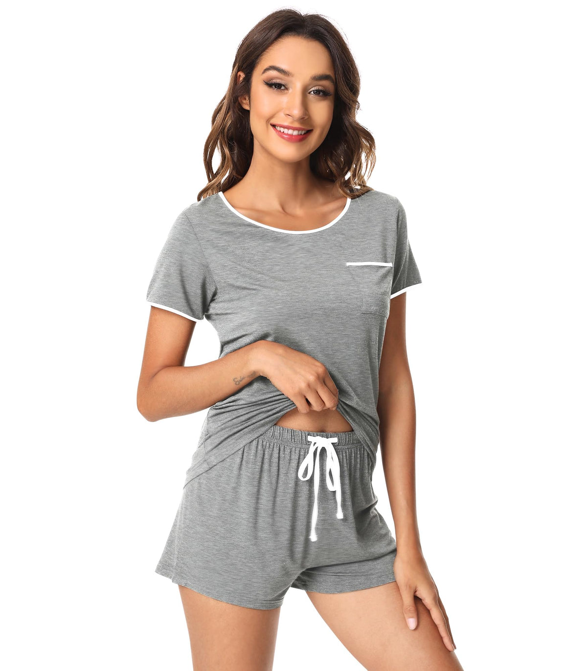WiWi Bamboo Viscose Womens Pajamas Cooling Sleepwear for Hot Flashes S-4X