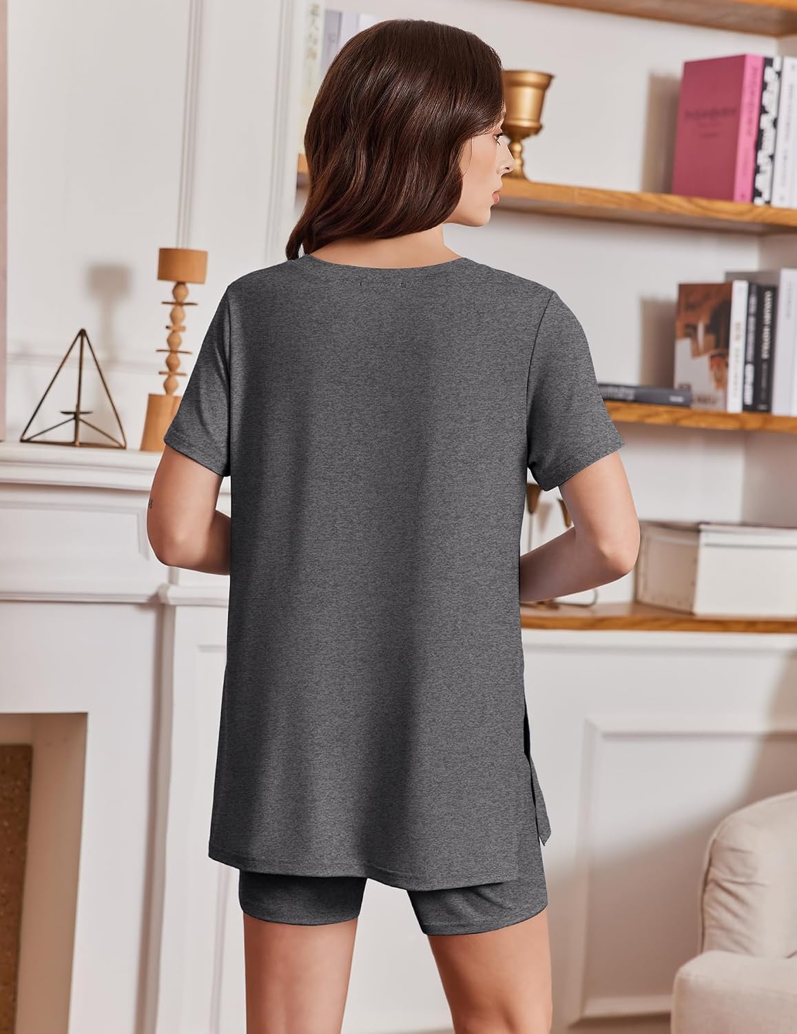 Ekouaer Pajamas for Womens Set 2 Piece Short Sleeve Matching Pj Shorts Sets