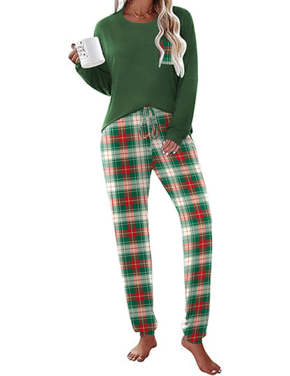 Ekouaer Womens Pajama Sets Long Sleeve Pjs Lounge Sets Joggers with Pockets