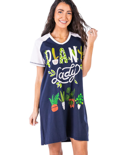 Lazy One Women's Novelty Cotton Nightgown, Cute V-neck Womens Sleep Shirts
