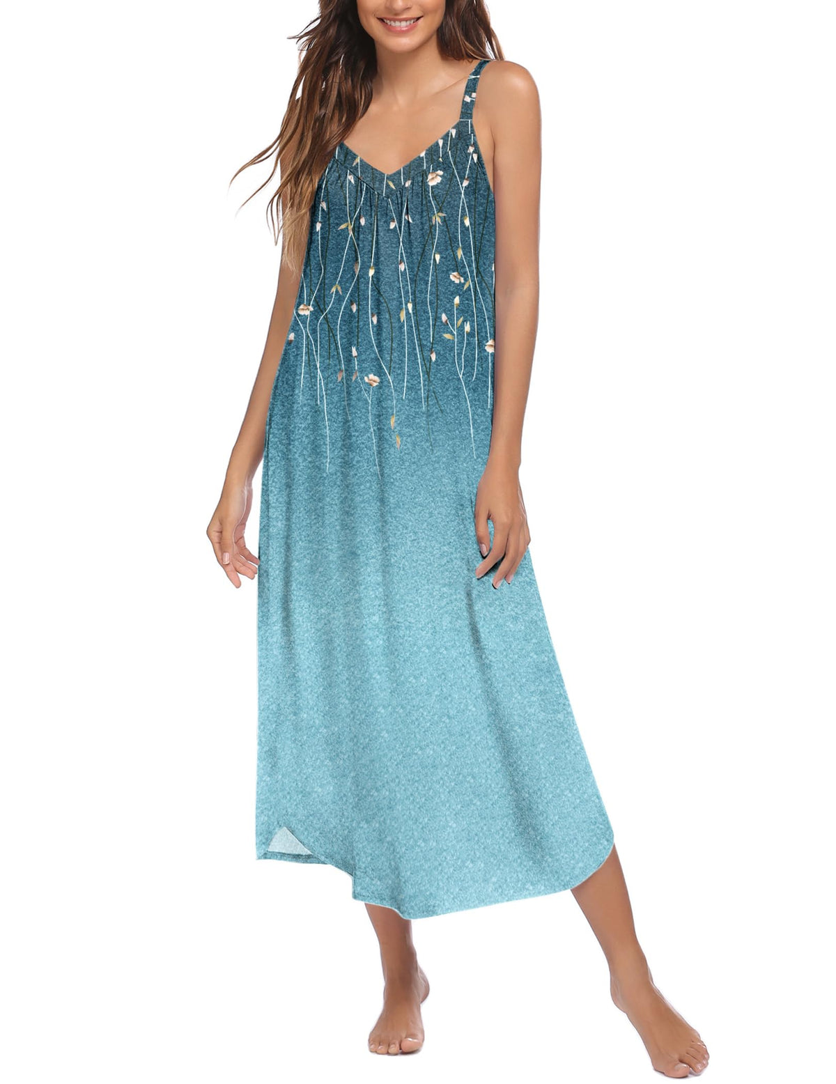 Ekouaer Womens Sleeveless Nightgown Slip Sleep Dress Full Length Loungewear